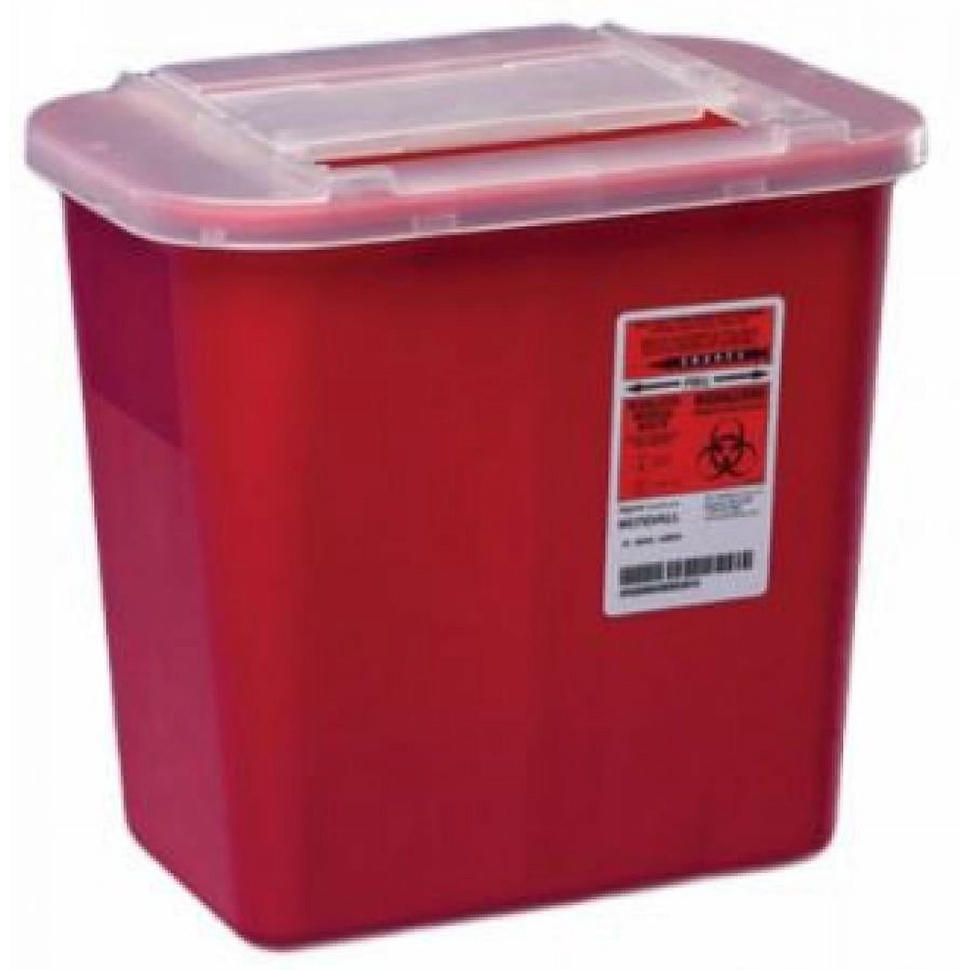 Sharps-A-Gator Multi-purpose Sharps Container, 10.25 Inches High x 7 Inches Deep x 10.5 Inches Wide, 2 Gallon, Red, Sliding Lid, 20 Count