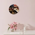 thumbnail image 3 of 14 Inch Wall Clock Battery Operated Silent Clock Decorative for Office, Kitchen, Outdoor, Living Room，Music Guitar American Flag Lovely, 3 of 4