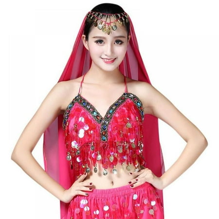 

Belly Dance Bra Sequined Beaded Top Dancing Costume Fringe Costume