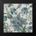 thumbnail image 2 of Vess, June Erica 15x15 Black Modern Framed Museum Art Print Titled - Blue Garden Chintz II, 2 of 5