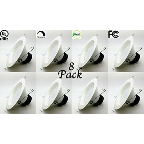 8 Pack Bioluz LED 13 Watt 6-inch UL-listed Dimmable Retrofit LED Recessed Lighting Fixture - 3000K LED Ceiling Light - 900 LM Recessed Downlight Soft White (B609W900-8)