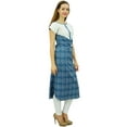 thumbnail image 5 of Bimba Women's Casual Tunic Mid Calf Length Straight Printed Cotton Kurti Kurta, Indigo, 8, 5 of 9