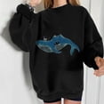 thumbnail image 2 of Sudadera extragrande de lana de manga larga con cuello redondo y estampado de océano salvaje para mujer Fridja fhghd247, 2 of 9