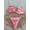 D, variant on Womens Two Piece Swimsuit Contrast Print Bikini Set Triangle Halter Top Side Tie High Cut Swim Bottom Summer Beach Bathing Suit Zebra Strawberry Solid Multi Color Options S M L Swimwear