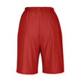thumbnail image 6 of RYRJJ Bermuda Shorts for Women Wide Leg Cotton Linen Knee Length Summer Casual Long Shorts Loose High Waisted Short with Pockets(Red,S), 6 of 6