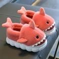 thumbnail image 3 of WhouRiu Big Boy Girl Cozy Slippers Cartoon Shark Warm Thick Scuff Slippers Kids Thermal Soft Platform Indoor Slippers Pink Big Kids1, 3 of 4