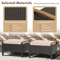 thumbnail image 4 of Gymax 2PCS Patio Ottomans Wooden Handles Rattan Knitting Foot Pedal Beige, 4 of 9