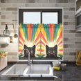 thumbnail image 4 of Yayeee Kitchen Curtains Light Filtering 27"x24" Rod Pocket Short Cafe Window Panel, Colorful Black Cat, 4 of 7