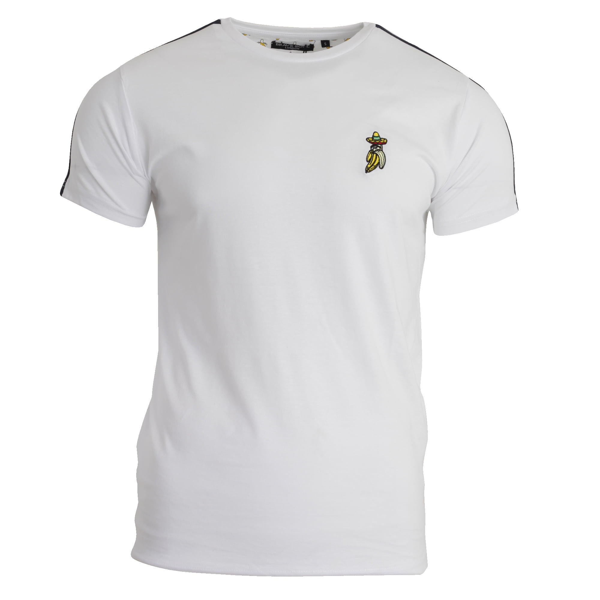 Brave Soul Mens Side Stripe T Shirt 