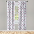 thumbnail image 3 of Ambesonne Cat Lover Curtains, Romantic Pink Kittens, Pair of 28"x95", Pale Grey Pink, 3 of 5