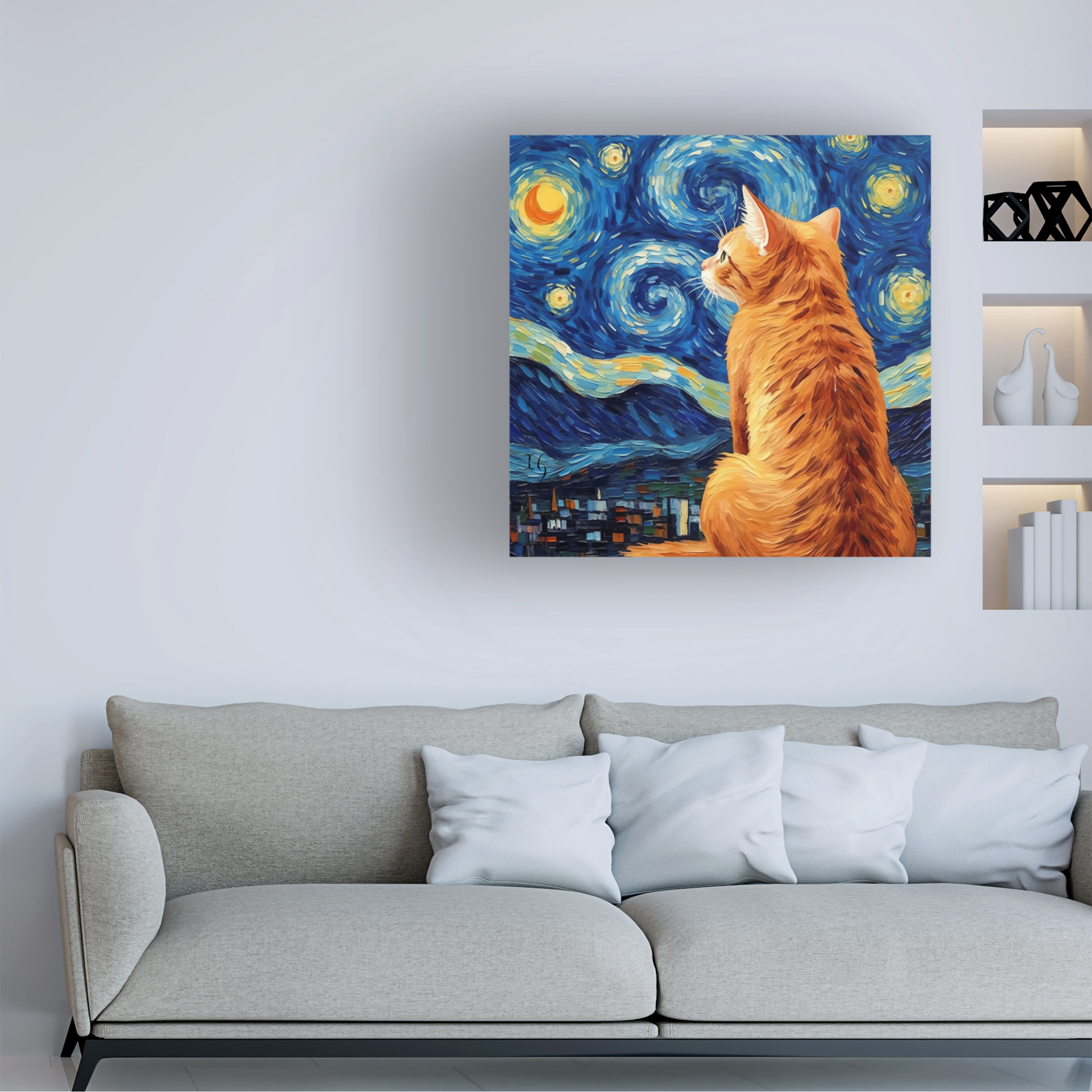 Canvas Wall Art - Ivan Guaderrama 'Under Starry Night' Wall Art for Living Room, Bedroom, or Office DÃ©cor by Trademark Fine Art - 35 x 35 Inches