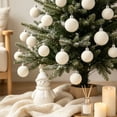 thumbnail image 4 of 42 Pcs Cream White Flocked Christmas Balls Ornaments, Shatterproof Velvet Xmas Hanging Decorations, 3 Sizes Christmas Tree Pendant for Home Party Holiday Decor, 4 of 8