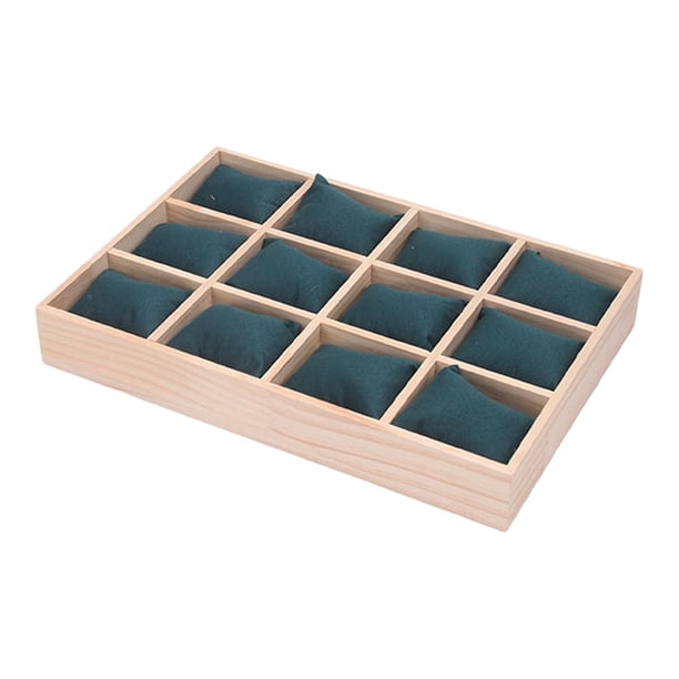 Caja de joyería para relojes, estuche multifuncional para relojes, regalo de San Valentín, 12 unidades Almohada verde
