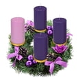 thumbnail image 6 of FYHALE Halloween Wreaths for Front Door, Christmas Wreath, Purple Ribbon Advent Candle Christmas Advent Centerpiece for Home Church, 6 of 6