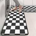 thumbnail image 2 of Kitchen Rugs Sets Of 2,Black and White Checkered Pattern Anti Fatigue Kitchen Mat Rugs Non Slip Washable,Decorative Kitchen Floor Mats for Kitchen,Sink,Laundry,17"x47"+17"x47", 2 of 5