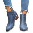 thumbnail image 5 of EKVAHL Ankle Booties for Women Cutout Casual Low Heeled Ankle Boots Comfortable Chunky Heel Dressy Booties Side Zipper Elegant Walking Short Boots, 5 of 5