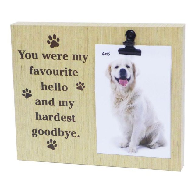 Dogs Pawprints - 'You Were My Favourite Hello And My Hardest Goodbye' 4 X 6" Photo Can Be Clipped Photo Board