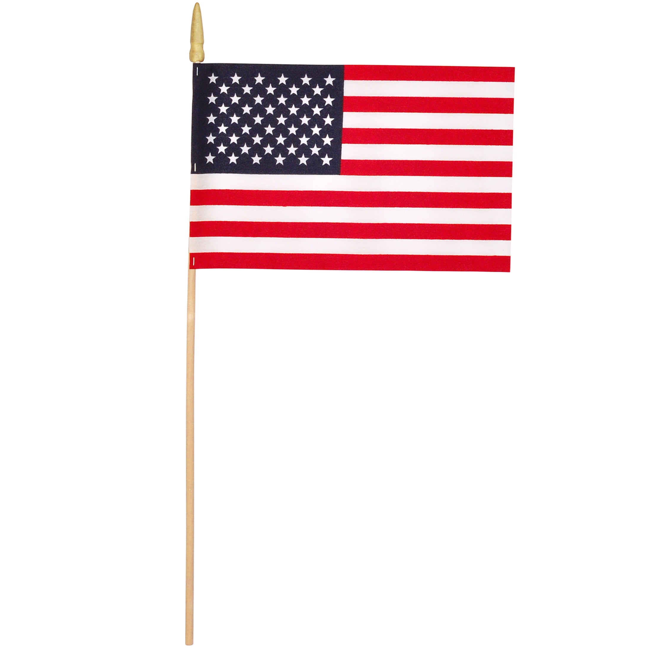American Polycotton 8" x 12" Stick Flag with Gold Spear Top by Annin, 14-Pack