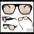 thumbnail image 2 of Mens Luxe Flat Top Rectangular Racer Plastic Fashion Sunglasses [Black - Beige], 2 of 8