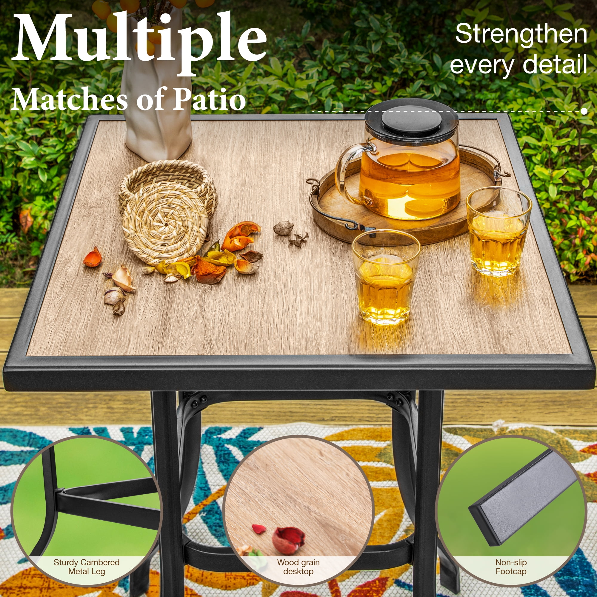 Summit Living 3-Piece Outdoor Swivel Bar Stool Bistro Set