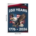 thumbnail image 3 of 250th Anniversary USA Garden Flag – 12x18 Inch Patriotic Yard Banner with Historical Design, Flax Fabric, Outdoor Decor for Farmhouse, Patio, Lawn, or Mailbox, 3 of 5