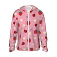 thumbnail image 2 of Uemuo Strawberry and Ladybugs Pattern Women's Full Zip UPF 50+ Sun Protection Hoodie Jacket Long Sleeve Sun Shirt Hiking Outdoor Performance with Pockets-Small, 2 of 9