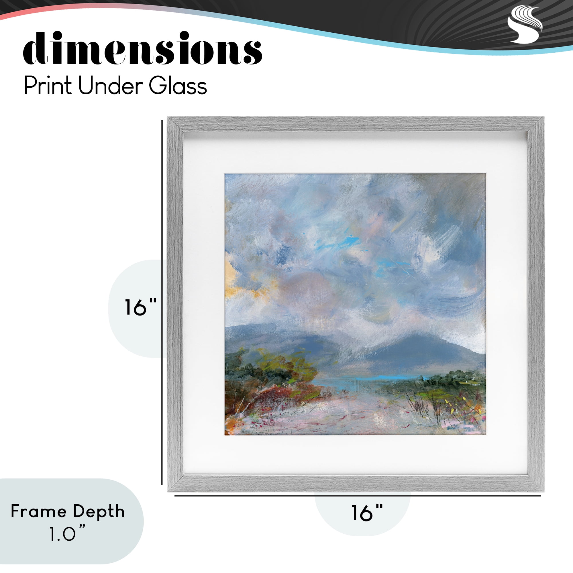 Stupell Industries Expressive Mountain Mists Gray Framed Print Under Glass, design by Leslie Birch