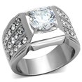 thumbnail image 1 of Alamode TK1233-13 Bague en Acier Inoxydable Poli pour Femmes avec Grade AAA CZ en Transparent - Taille 13, 1 of 1