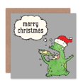 thumbnail image 1 of Merry Christmas Holiday Drinking Monster Christmas Greetings Card Plus Envelope Blank inside, 1 of 3