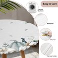 thumbnail image 3 of Thanksgiving Round Tablecloth for 45-54 Inch Tables, Fitted Table Cover with Elastic Edge, Blue White Pumpkin Autumn Fall Leaf Waterproof Outdoor Table Cloth Protector for Patio Garden Dinner Picnic, 3 of 9