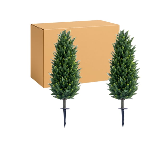 QinaQin Árbol topiario artificial con estaca para suelo, planta decorativa para interior o exterior, ideal para jardín, entrada, patio o balcón