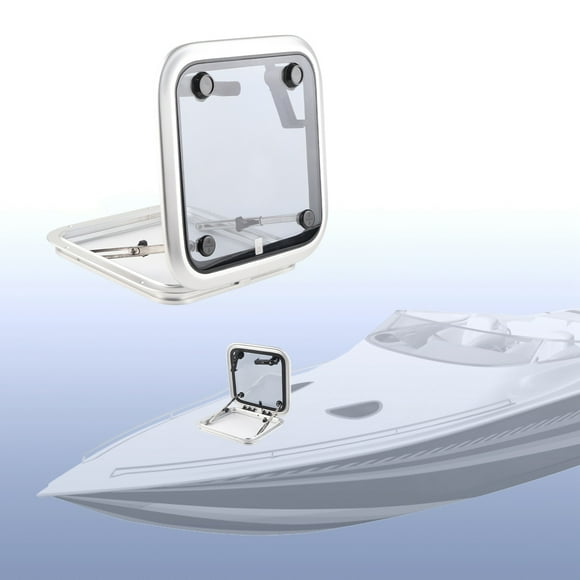 Square Push Out Deck Porthole, Durable 360x360mm Boat Skylights Escape Window Grey Tempered Glass  for Boat