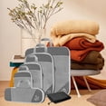 thumbnail image 4 of Compression Packing Cubes, Travel Accessories Extensible Organizers Storage Mesh Bags for Woman & Man Accessing Items Easily Space Saving Grey 6Pcs, 4 of 8