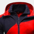 thumbnail image 3 of VBTAPA Track Suit for Men Color Block 2 Piece Casual Sport Outfits Athletic Jogging Matching Sets Double Zip Up Hoodie and Drawstring Sweatpants Suit with Pockets Lighten Red L, 3 of 8