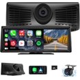 thumbnail image 1 of Wirels CarPlay Screen with 2K Dash Cam, 8.1" Portable Touchscreen Car Stereo with CarPlay & Android Auto, 1080P Backup Camera, Voice Control, Bluetooth, Mirror Link, GPS Navigation, 1 of 5