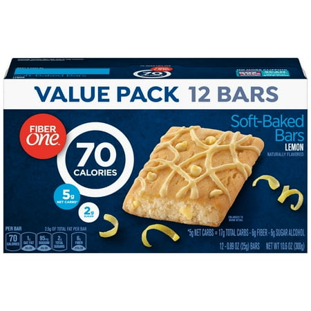 - Fiber One 90 Calorie Soft-Baked Bar Lemon Bar 12 Fiber Bars 10.6 oz