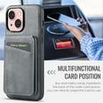 thumbnail image 2 of Cutyskin for iPhone 14 Plus Wallet Case, Detachable Credit Card Holder [RFID Blocking] [Compatible with MagSafe] Premium PU Leather Kickstand Back Flip Magnetic Clasp Shockproof Case, Gray, 2 of 11