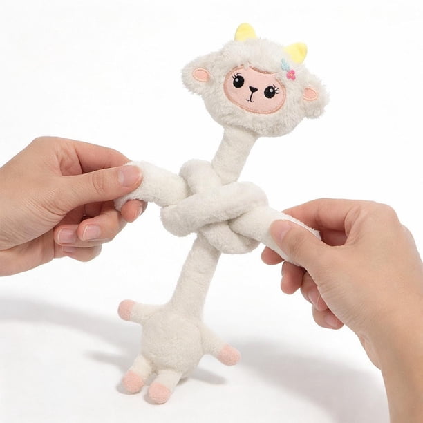 Muñeco de peluche de cuello largo, colgante para mochila, mascota de dibujos animados con sonido, juguete de peluche para adultos y adolescentes, Oveja