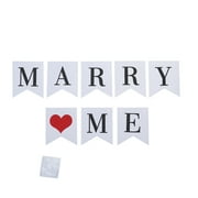 Marry Me Banner Wedding Bunting Paper outside House Decor Aestechtic Room The 3