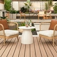 thumbnail image 6 of Fsbecl Round Metal Indoor Patio End Table, White, 6 of 9