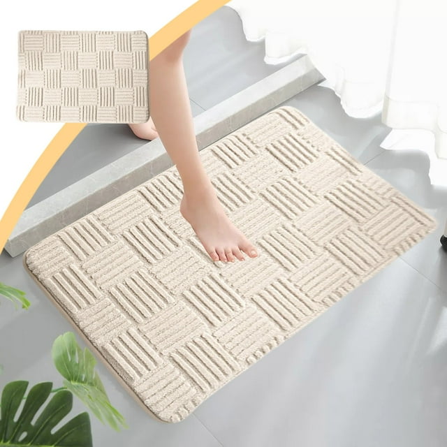 Round Non-Slip Polyester Floor Cushion 23.6 Inch | Absorbent Soft Washable Carpet Mat for Living Room Bedroom Study | Cream Blue Pink Gray Seating Pad Rug for Sofa Coffee Table