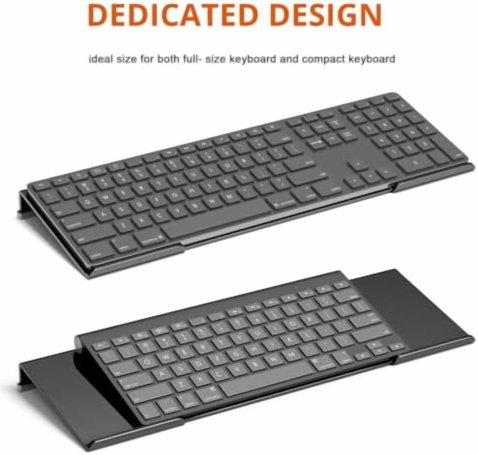 Computer Keyboard Stand Tilt PC Keyboard Stand Riser for Easy Ergonomic Typing, Acrylic Keyboard Tray Holder for Office Desk, Home, School, with Silicone Anti-Slip Case, Black