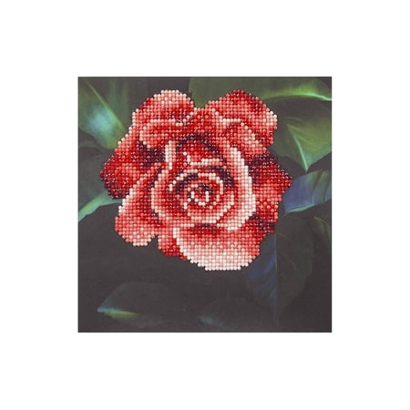 Diamond Art Kit 8x8" Beginner Red Rose - Walmart.com