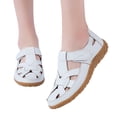 thumbnail image 2 of EKVAHL Women's Closed Toe Fisherman Sandals, Leather Cutout Ankle Strap Non-Slip Wedges, Orthopedic Arch Support Beach Summer Walking Shoes White, 2 of 6