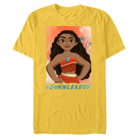 Disney Moana #BornLeader T-Shirt- Short Sleeve Blended T-Shirt for Adults - Customized-Yellow