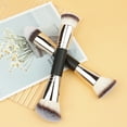 thumbnail image 4 of Brocha de maquillaje profesional de doble punta, plana e inclinada, sintética, kabuki, para base de maquillaje, polvos sueltos, rubor, sombra de ojos, contorno, corrector, difuminador., 4 of 8