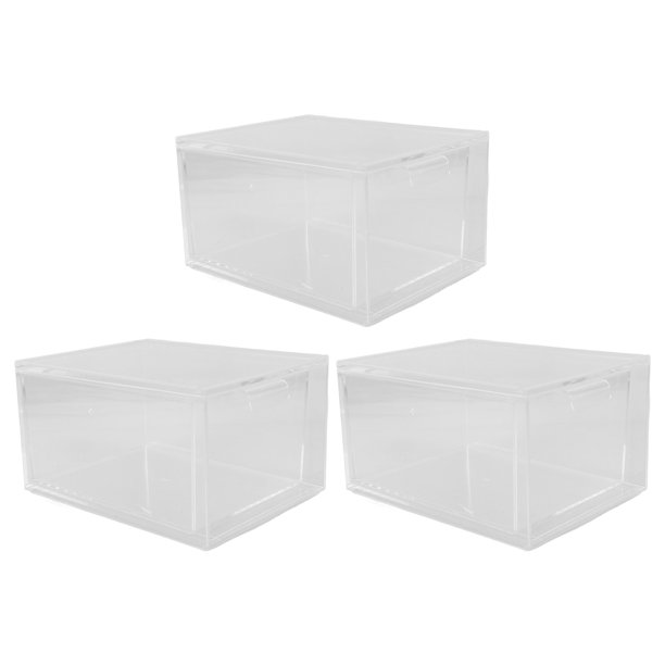 GOOHOCHY Organizador de cajones de plástico transparente apilable de 3 piezas, organizador de maquillaje para baño y artículos esenciales de uso diario, para uso doméstico y de oficina.