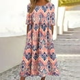 thumbnail image 2 of Enjoytime Women's Dresses Casual Summer Short Sleeve Vintage Printed Dress Loose Flowy Plus Size Midi Dresses 2025 Womens Beach Outfits, 2 of 5