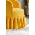 thumbnail image 6 of 28.3" Swivel Accent Chair, Linen Fabric Barrel Chair with Pleated Skirt, Upholstered Comfy 360 Degree Swivel Sofa for Living Room, Bedroom, Hotel, Auditorium, Yellow, 6 of 9