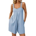thumbnail image 1 of YFELWZ Womens Plus Size Rompers Jumpsuits Casual Summer Outfits 2025 Shorts Overalls With Pockets Loose Clothes BU2 L, 1 of 8